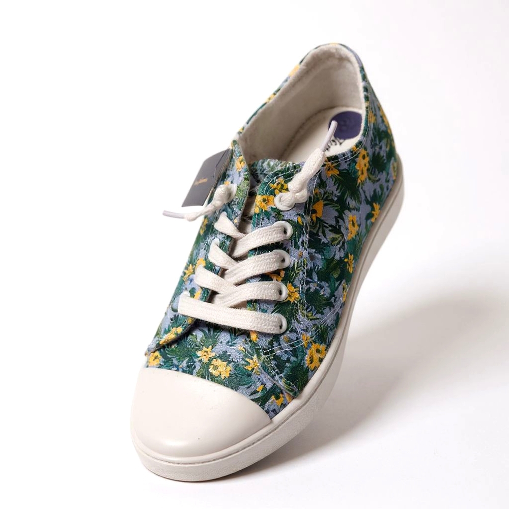 Tommy Bahama Floral Canvas Sneakers - Green and White Size 8.5 - Picture 6 of 13